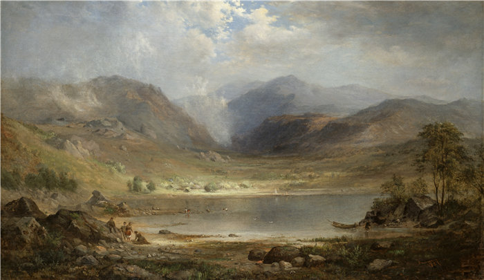 罗伯特·塞尔登·邓肯森（Robert Seldon Duncanson，美国，1821-1872 年）-长湖油画