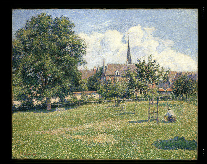 卡米尔·毕沙罗（Camille Pissarro）（法国，1830-1903 年）-埃拉格尼聋人之家和钟楼