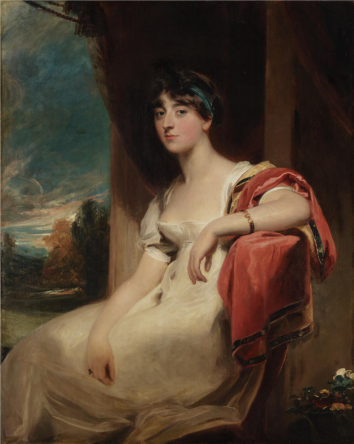 托马斯·劳伦斯（Thomas Lawrence，英，1769-1830）-哈丽特·克莱门茨小姐油画