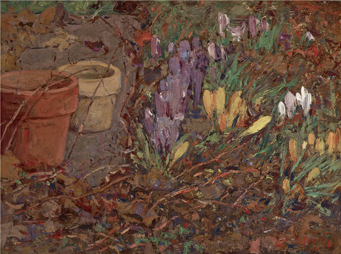 威廉·J·福赛思（William J. Forsyth ，美国人，1854-1935 年）-番红花油画