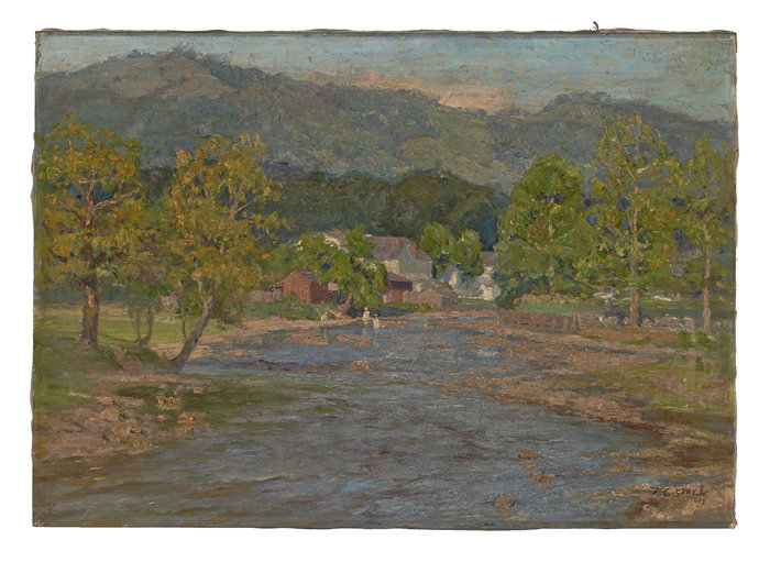西奥多·克莱门特·斯蒂尔（Theodore Clement Steele，美国，1847-1926 年）-景观油画