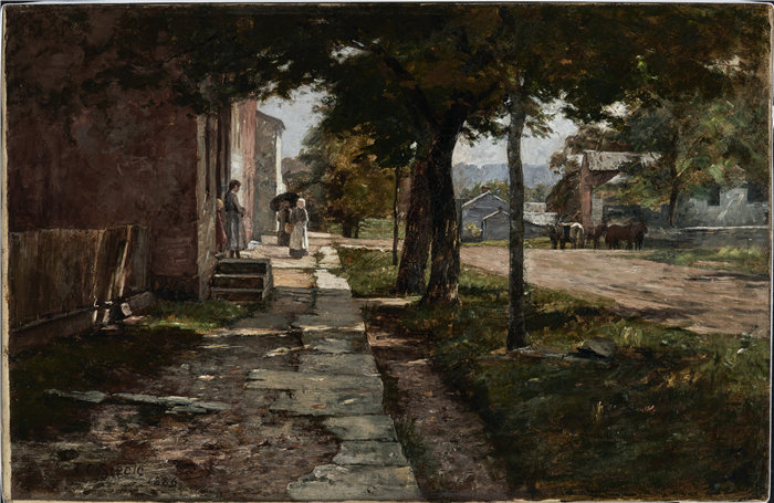西奥多·克莱门特·斯蒂尔（Theodore Clement Steele，美国，1847-1926 年）-弗农街油画