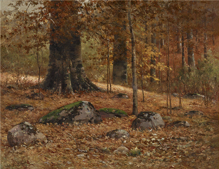 约翰·艾尔伍德·邦迪（John Elwood Bundy，美国，1853-1933 年）-帝王山毛榉油画