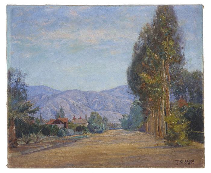 西奥多·克莱门特·斯蒂尔（Theodore Clement Steele，美国，1847-1926 年）-加利福尼亚州雷德兰兹附近的山丘油画