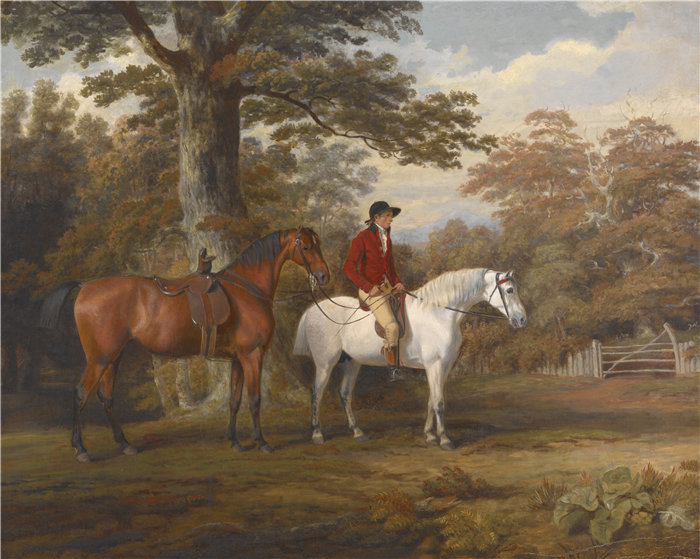 乔治·加勒德（George Garrard ，英国，1760-1826 年）-猎人和猎人油画