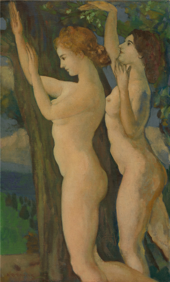 阿瑟·B·戴维斯（Arthur B. Davies）-甜颤叶, 1922-1923年油画高清下载