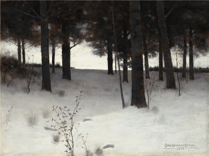查尔斯·沃伦·伊顿 （Charles Warren Eaton）-冬天的树林 美国油画