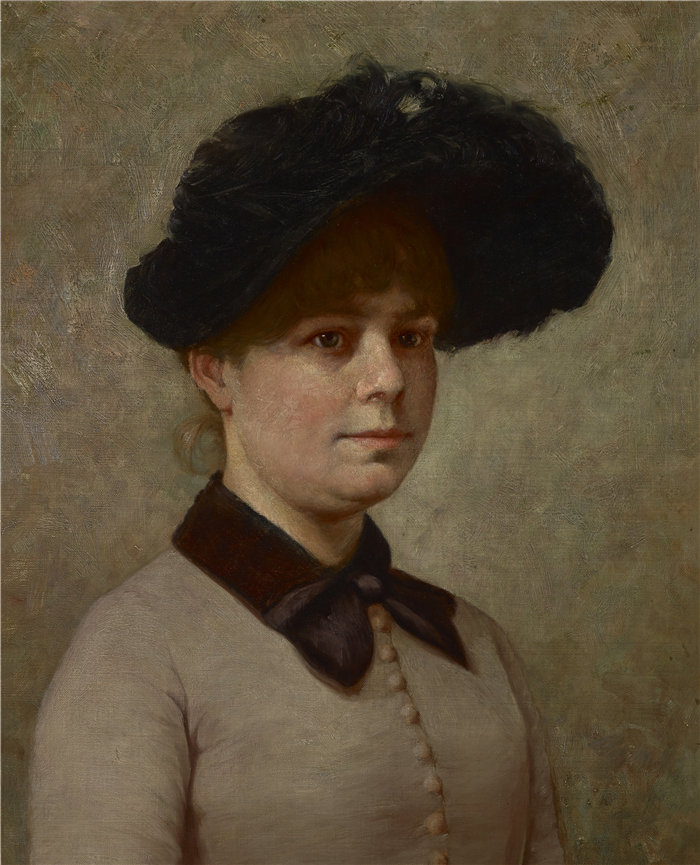 约翰·奥蒂斯·亚当斯(John Ottis Adams,美国人,1851-1927 年)-玛丽·格特鲁德·埃塞尔·沃克的肖像