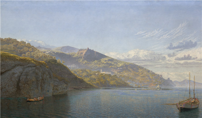 约翰·布雷特（John Brett，英语，1830-1902）-那不勒斯湾马萨油画