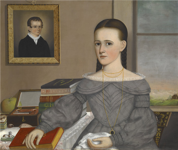 约瑟夫·R·梅森（Joseph R. Mason，美国人，1808-1842 年）-玛丽·简·安德鲁的肖像油画