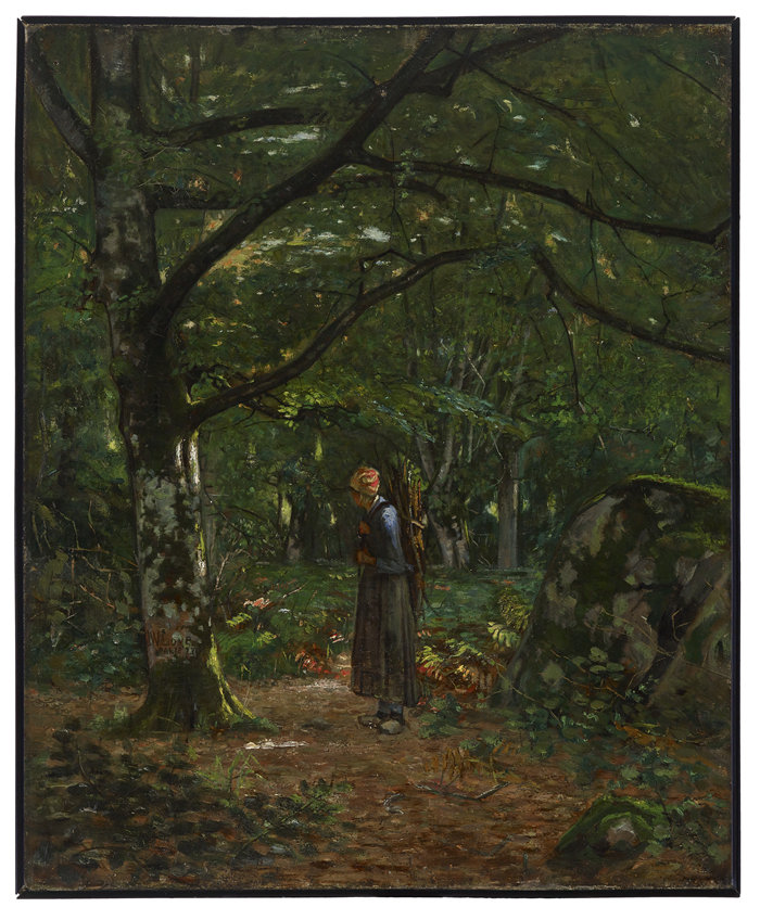 约翰·华盛顿·洛夫(John Washington Love,美国,1850-1880 年)-在枫丹白露森林油画