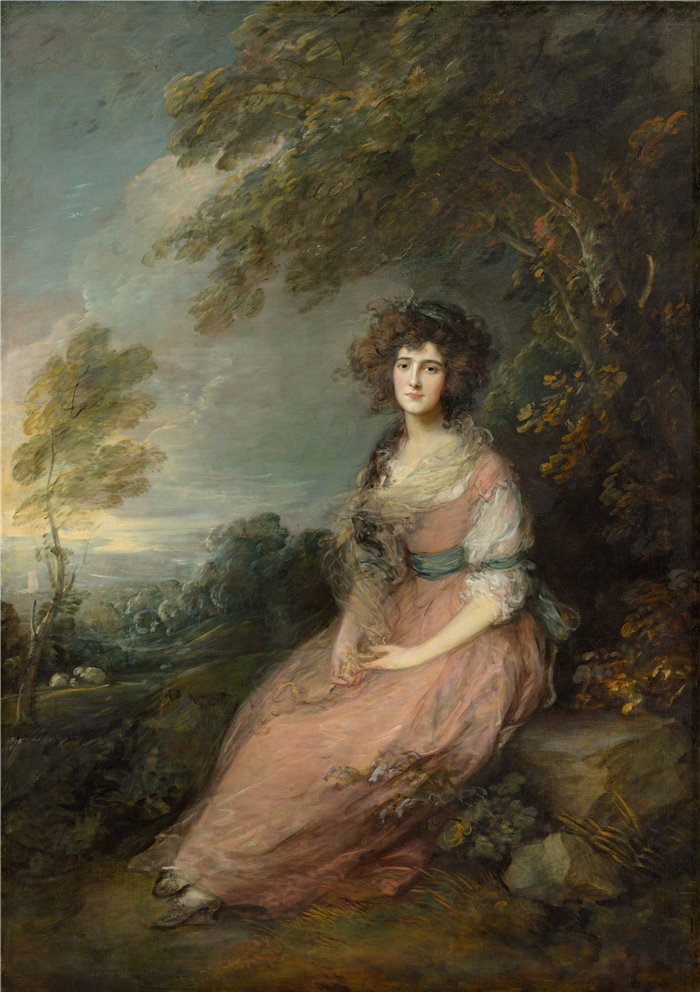 托马斯·庚斯博罗(Thomas Gainsborough)-理查德·布林斯利·谢里丹夫人 英国油画