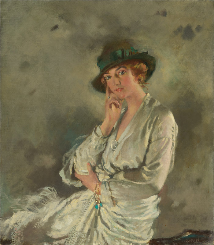 威廉·奥尔本爵士（Sir William Orpen）-Charles S. Carstairs 夫人 爱尔兰油画