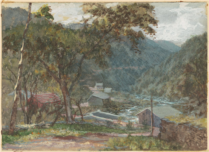 约翰·弗雷德里克·肯塞特(John Frederick Kensett)-卡茨基尔山脉考特斯基尔丁香入口作品下载 美国