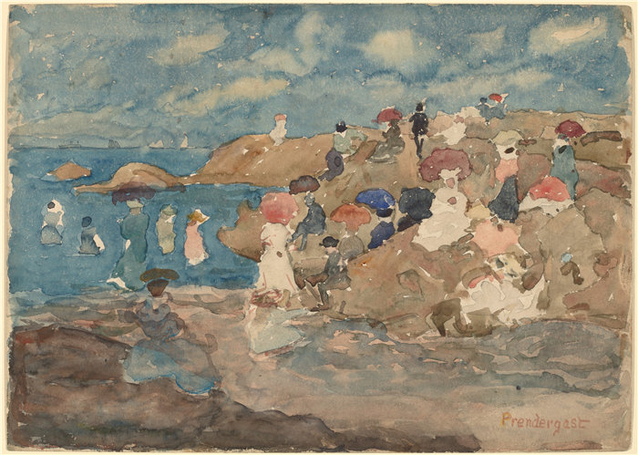 莫里斯·普伦德加斯特（Maurice Prendergast）-里维尔海滩作品下载