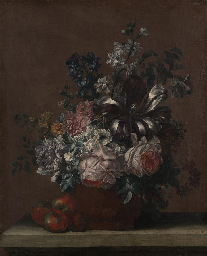 路易斯·帕雷特（Luis Paret），西班牙，1746–1799 年-有花有果的静物油画