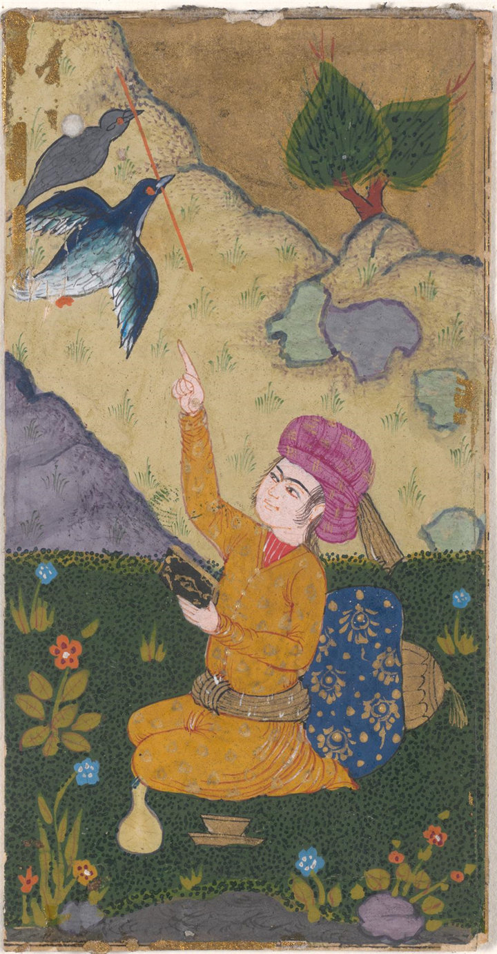 伊朗水彩-山水人物，17世纪作品