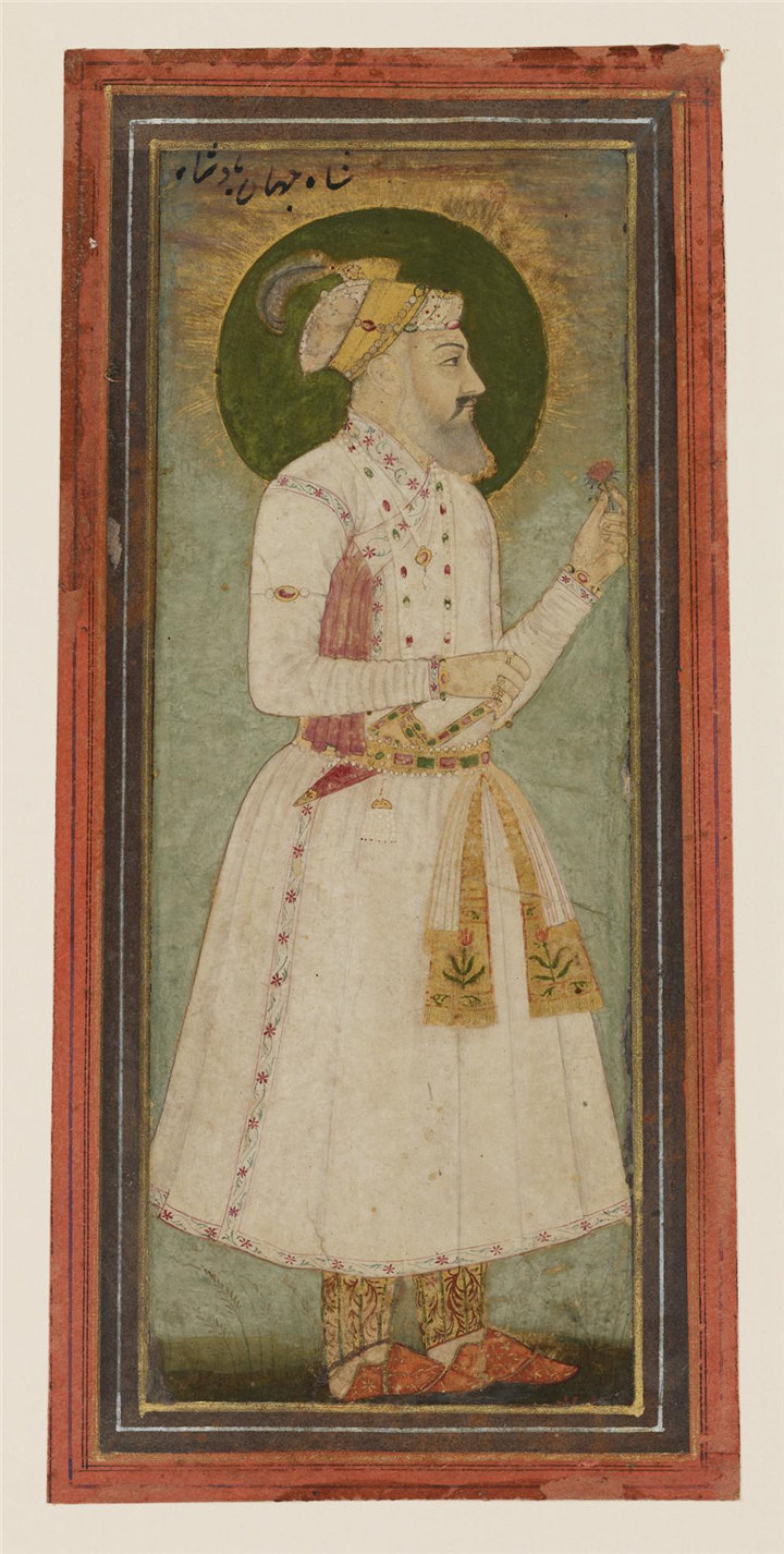 印度水彩-沙贾汗皇帝 (1592–1666) 的肖像，18世纪