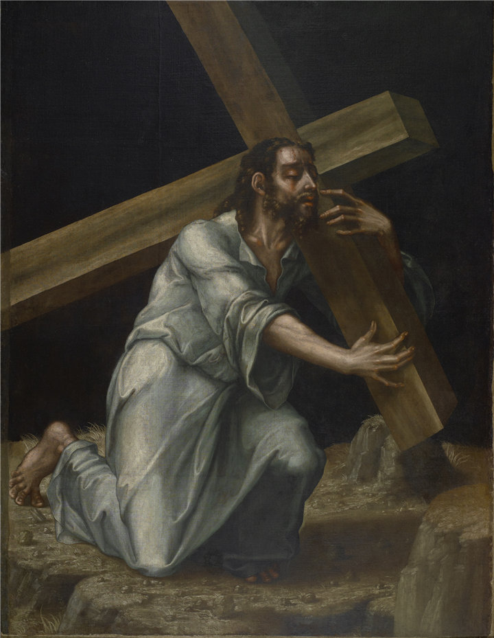 路易斯·德·莫拉莱斯（Luis de Morales），西班牙-背着十字架的基督油画