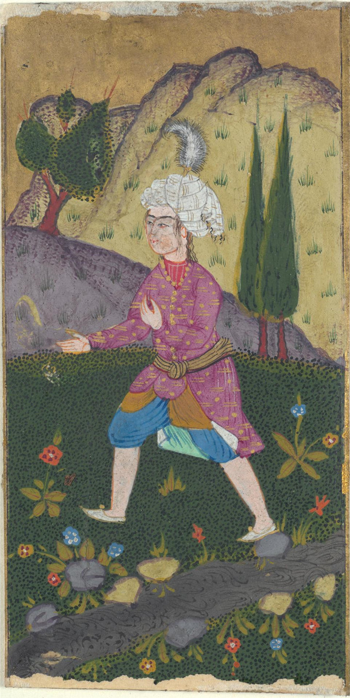 伊朗水彩-山水人物，17世纪作品 1