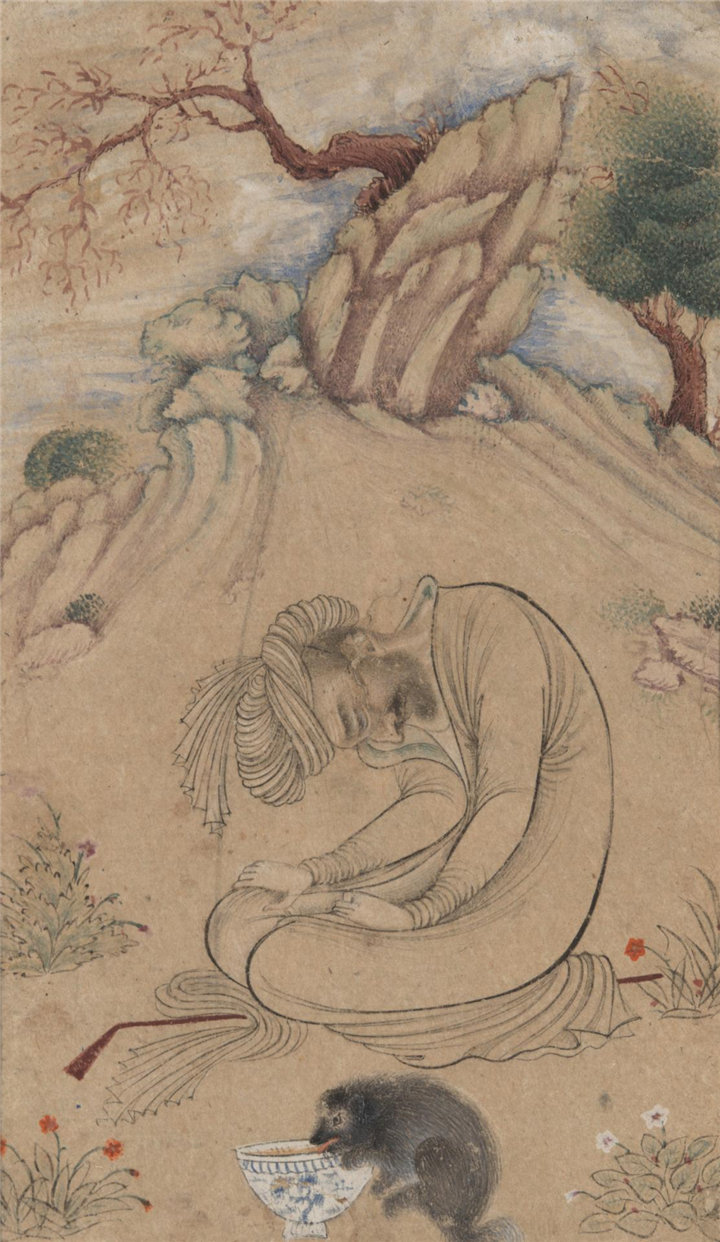 Mu'in Musavvir，伊朗，1610–1693-冥想中的苦行者