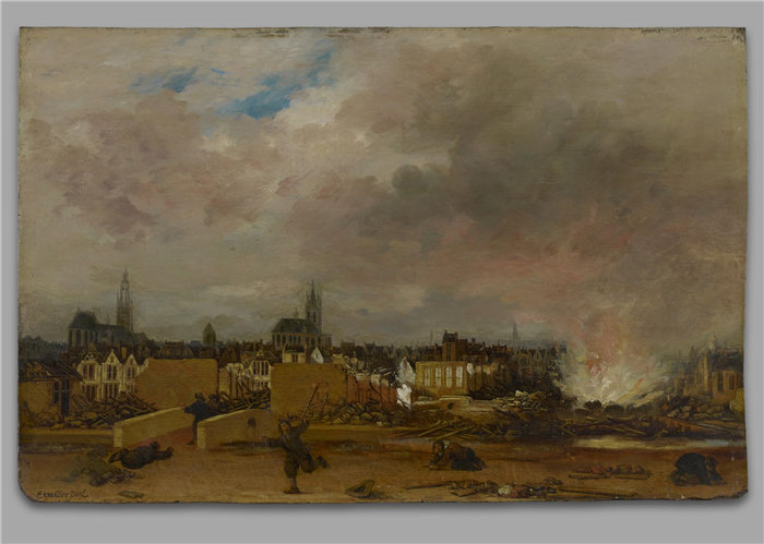 Egbert Lievensz van der Poel,荷兰人,1621–1664 年-代尔夫特火药弹匣爆炸,1654 年