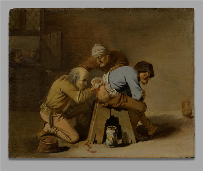 彼得·扬斯·夸斯特（Pieter Jansz. Quast，荷兰人，1605-1647）--在谷仓工作的庸医油画