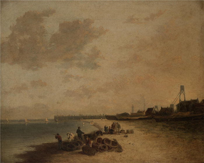 约翰·克罗姆（ John Crome），英国人，1768–1821 年-雅茅斯海滩油画