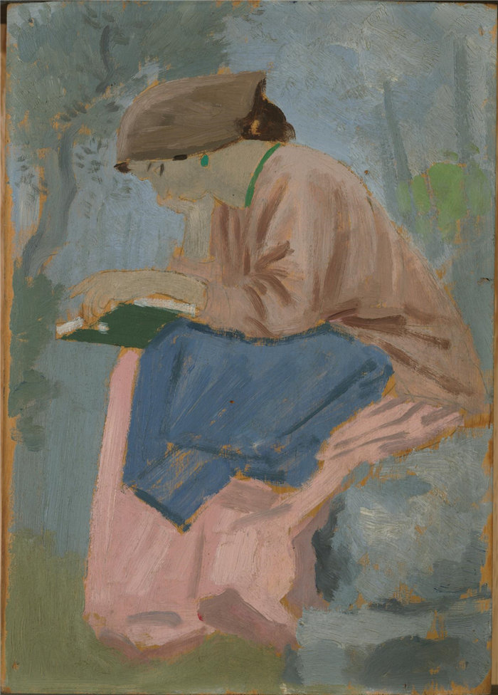 奥古斯都·约翰(Augustus John),英国人,生于威尔士,1878-1961 年-一个女人阅读