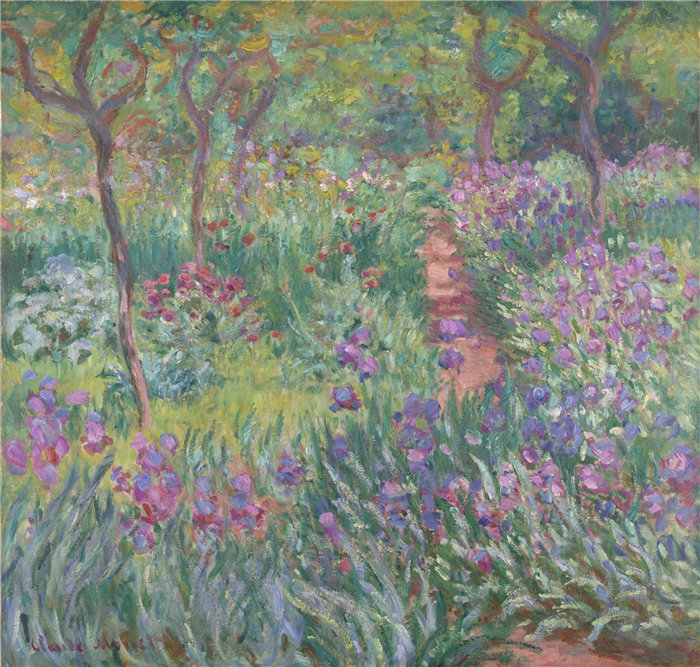 克洛德·莫奈(Claude Monet),法国人,1840–1926 年-吉维尼的艺术家花园油画