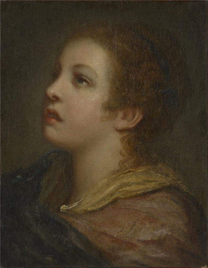 让-巴蒂斯特·格鲁兹(Jean-Baptiste Greuze),法国人,1725–1805 年-格鲁兹小姐油画