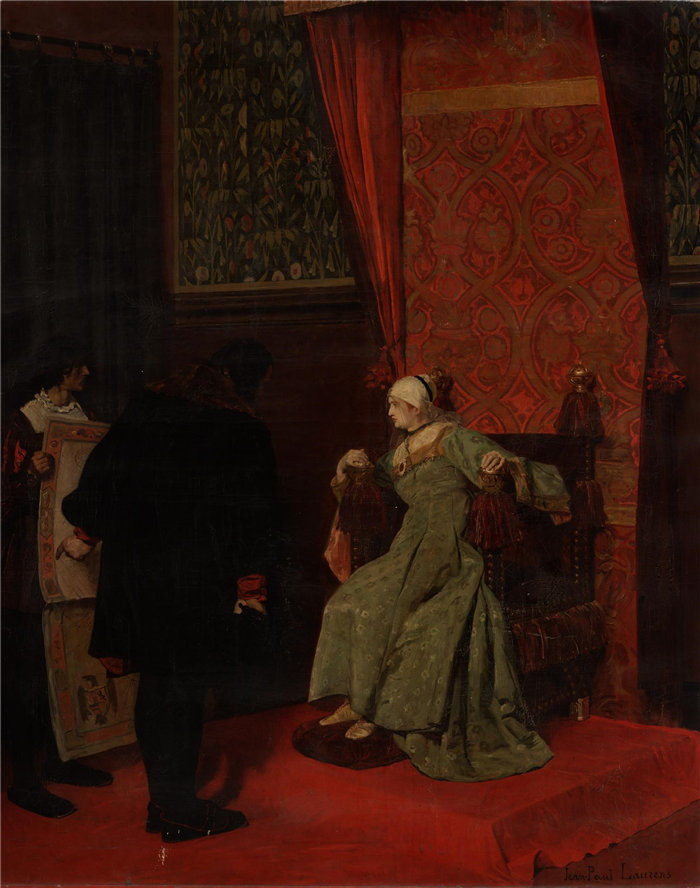 让-保罗·劳伦斯(Jean-Paul Laurens),法国人,1838-1921 年-伊莎贝拉之前的哥伦布油画
