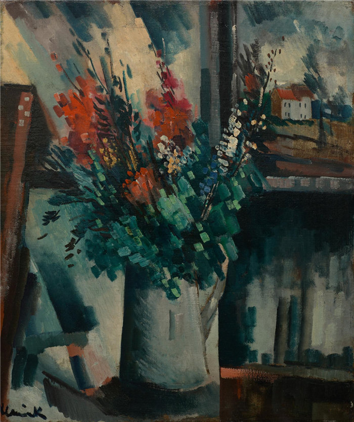 莫里斯·德·弗拉明克(Maurice·de·Vlaminck ），法国人，1876–1958 年-静物油画