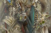 让·梅青格（Jean Metzinger）-Danseuse au cafe（咖啡馆里的舞者），1912年 法国油画