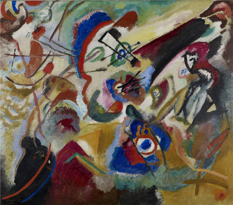 瓦西里·康定斯基（Vassily Kandinsky）-组成 VII 的片段 2 , 1913 俄罗斯