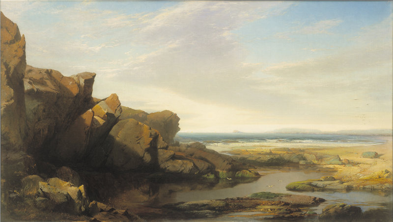 威廉·哈特（William Hart）-海边的水池，1861 年 美国油画