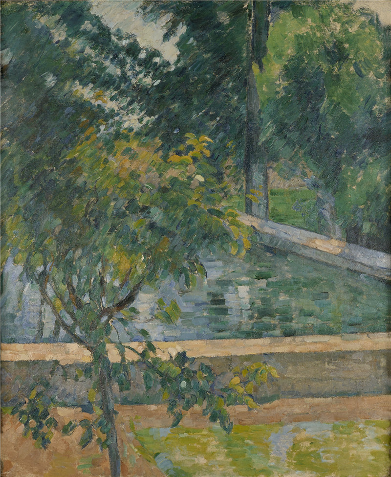 保罗·塞尚(Paul Cézanne),法国,1839–1906 年-Jas de Bouffan 的游泳池油画