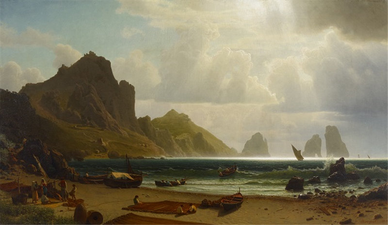 阿尔伯特·比尔施塔特-The Marina Piccola，卡普里岛，1859 年 美国