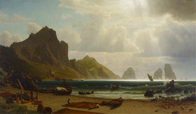阿尔伯特·比尔施塔特-The Marina Piccola,卡普里岛,1859 年 美国