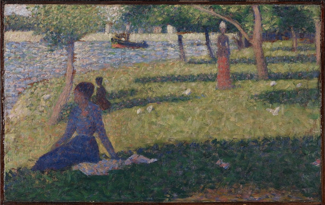 乔治·苏拉特（Georges Seurat）-Étude pour  La Grande Jatte ，1884年油画 法国