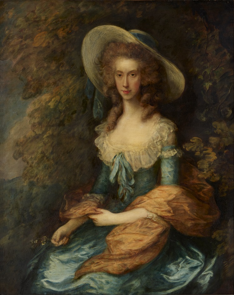 托马斯·庚斯博罗（Thomas Gainsborough）-埃文斯小姐的肖像，1786-1790 年油画 英国