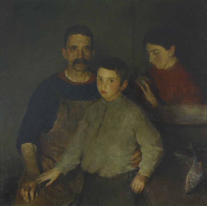查尔斯·韦伯斯特·霍桑（Charles Webster Hawthorne）-一家人, 1911年 美国油画