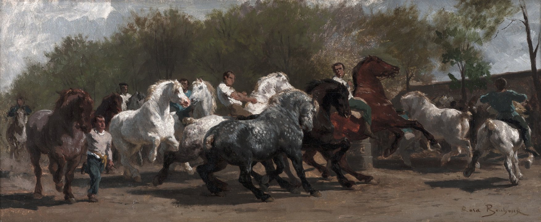 罗莎·博纳尔（Rosa Bonheur）-Le Marché aux chevaux（马展），1852年油画 法国