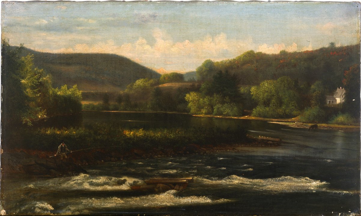 纳尔逊·奥古斯都·摩尔（Nelson Augustus Moore）-钓鱼场景，1870 年 美国油画