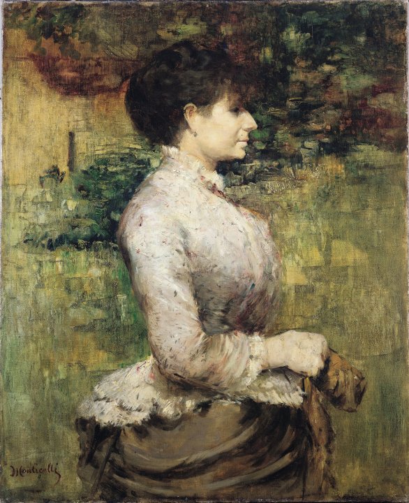 阿道夫·蒙蒂塞利（Adolphe Monticelli）-罗森塔尔夫人的肖像，1870年油画 法国