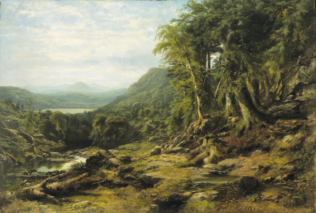 詹姆斯·麦克杜格尔·哈特（James McDougal Hart）-卡茨基尔溪，纽约，1855 年 美国油画