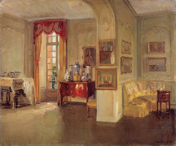 沃尔特·盖伊（Walter Gay）-Château du Bréau 的内部，1910年 美国油画