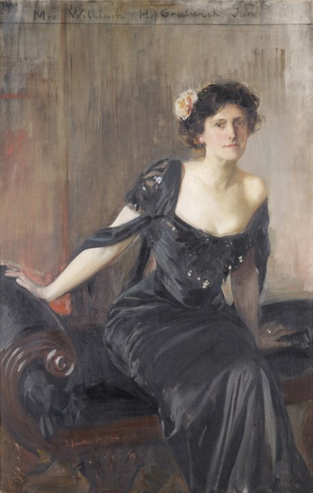 华金·索罗拉·巴斯蒂达（Joaquín Sorolla y Bastida）-威廉·H·格拉特维克夫人，1909 年油画 西班牙