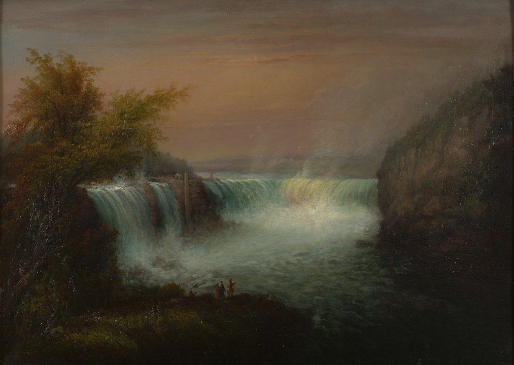 查尔斯·哈伯德（Charles Hubbard）-山羊岛和尼亚加拉大瀑布的景色，1846年油画 美国