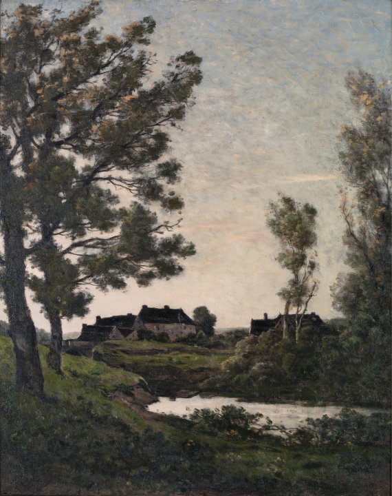 亨利·约瑟夫·哈皮尼（Henri Joseph Harpignies）-尤恩圣普里夫的小溪，1902年 法国